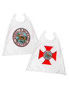 Medieval Templar reversible cape for children (63x78 cm.) 2