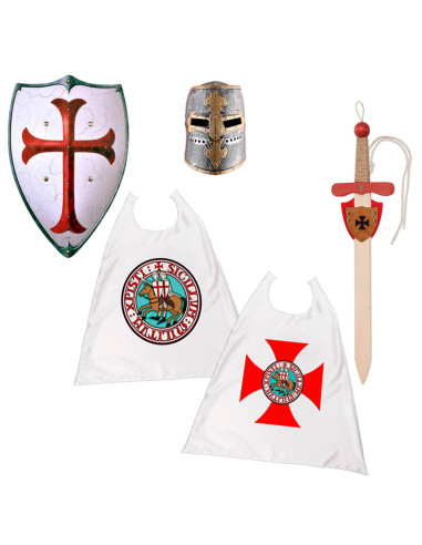 Templar Knight child pack: Sword, Shield, Helmet and Cloak