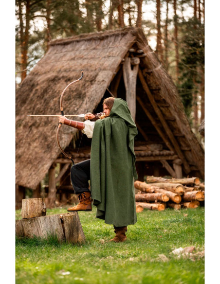 Medieval green cotton cape, Frantz model