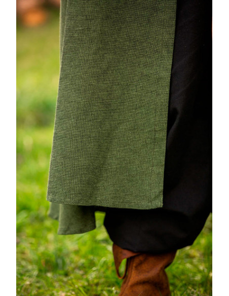Medieval green cotton cape, Frantz model