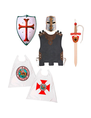 Templar Knight child pack: Sword, Shield, Helmet, Breastplate and Cape