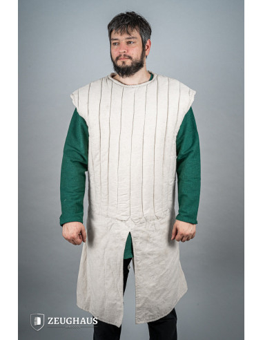 Medieval sleeveless gambeson, natural color
