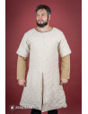 Medieval short-sleeved gambeson, natural color