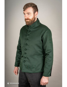 Medieval cotton doublet Arming model, green 2