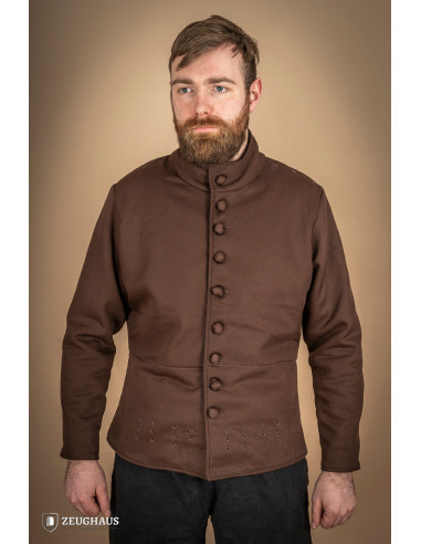 Medieval cotton doublet Arming model, brown
