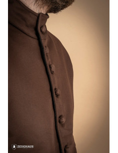 Medieval cotton doublet Arming model, brown 2