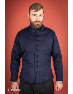 Medieval cotton doublet Arming model, blue