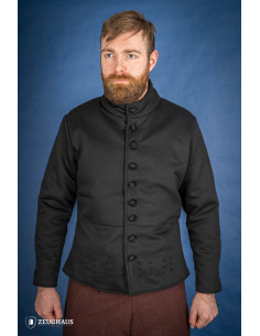 Medieval cotton doublet Arming model, black