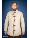 Thick medieval gambeson with laces, natural color