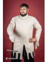 Light medieval gambeson with mittens, natural color
