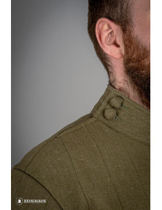 Medieval cotton infantry gambeson, green 2