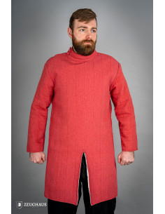 Medieval infantry cotton gambeson, red color