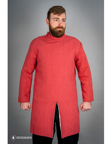 Medieval infantry cotton gambeson, red color