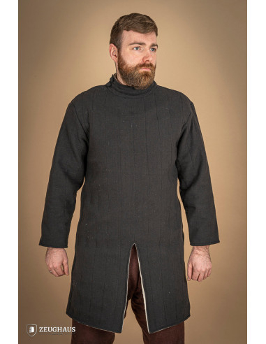 Medieval infantry cotton gambeson, black