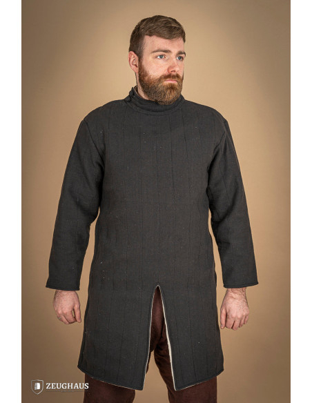 Medieval infantry cotton gambeson, black