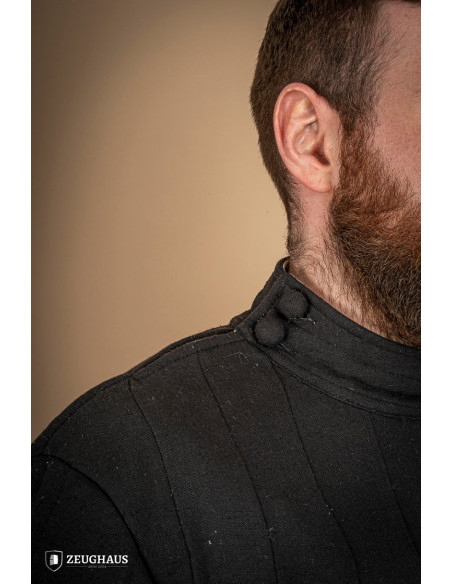 Medieval infantry cotton gambeson, black