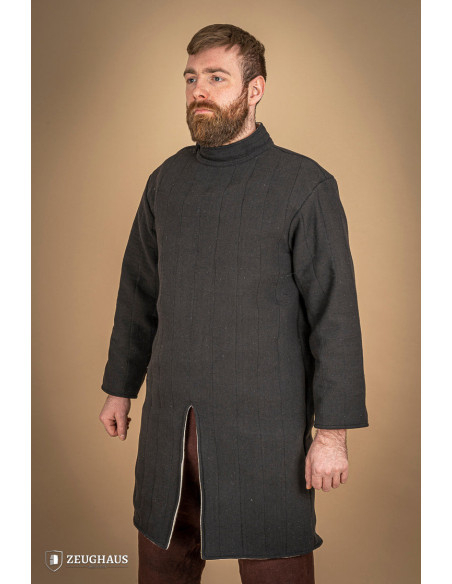 Medieval infantry cotton gambeson, black