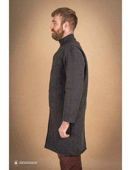 Medieval infantry cotton gambeson, black