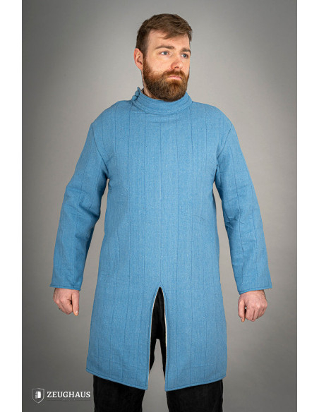 Medieval infantry cotton gambeson, blue