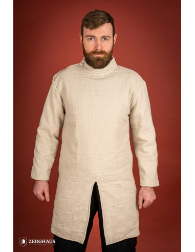Medieval infantry cotton gambeson, natural color