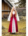 Medieval dress model Genefe, Red-Natural
