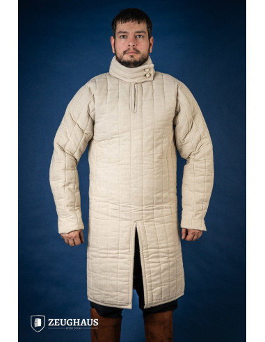 Medieval 13th century gambeson in cotton, natural color