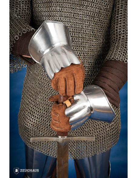 Medieval polished steel gauntlets...