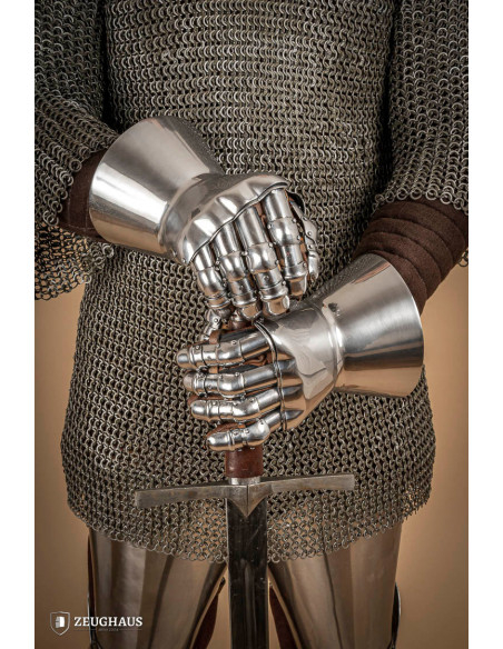 Medieval polished steel gauntlets...