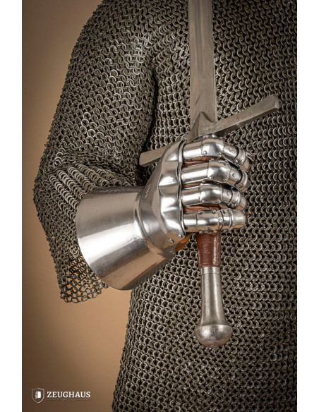 Medieval polished steel gauntlets...