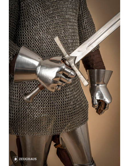 Medieval polished steel gauntlets...
