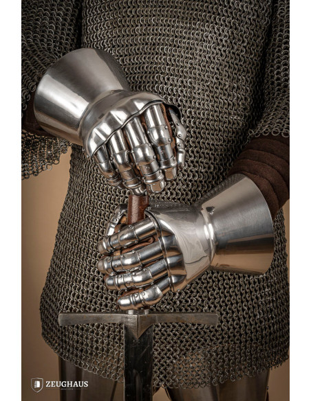 Medieval polished steel gauntlets...