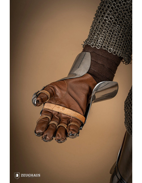 Medieval polished steel gauntlets...