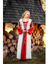 Medieval dress model Amalia, Natural-Red