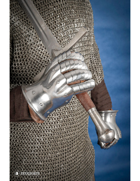Medieval polished steel gauntlets...