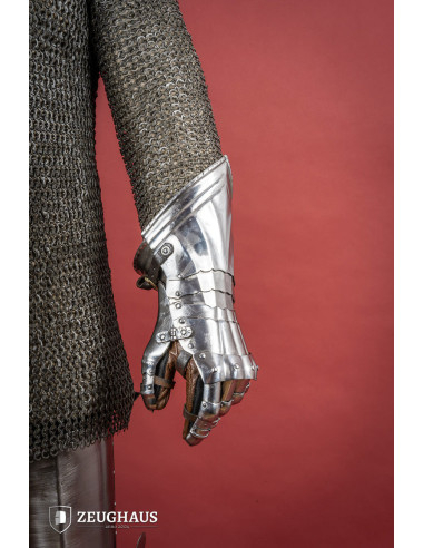 German medieval gauntlets 15th century polished steel (1.2 mm.)