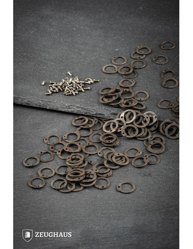 Flat chain mail rings with stainless steel rivets. (9mm)
