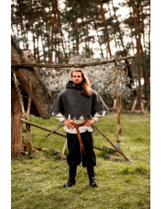 Medieval Gugel in wool Henri model, gray 2