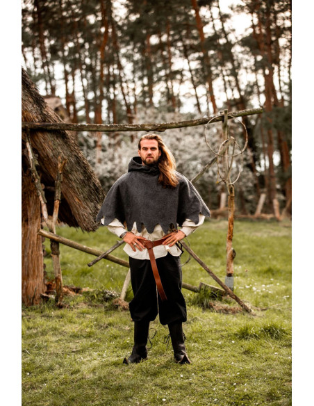 Medieval Gugel in wool Henri model, gray Medieval Gugel in wool Henri model, gray