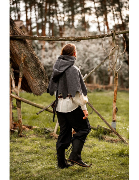 Medieval Gugel in wool Henri model, gray Medieval Gugel in wool Henri model, gray