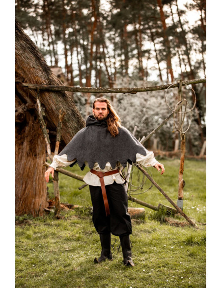 Medieval Gugel in wool Henri model, gray Medieval Gugel in wool Henri model, gray