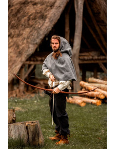 Medieval wool Gugel model Paul, gray 2