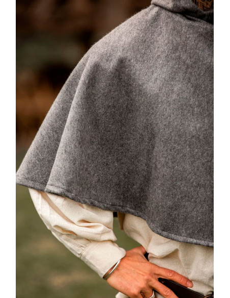 Medieval wool Gugel model Paul, gray Medieval wool Gugel model Paul, gray