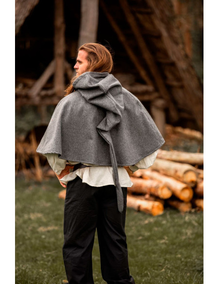 Medieval wool Gugel model Paul, gray Medieval wool Gugel model Paul, gray