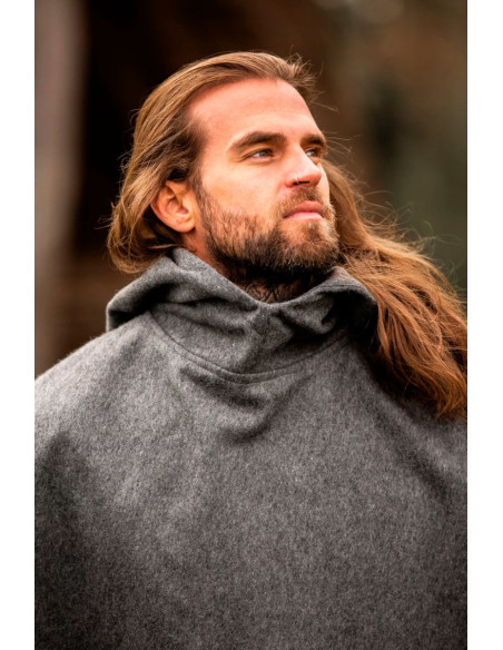 Medieval wool Gugel model Paul, gray Medieval wool Gugel model Paul, gray