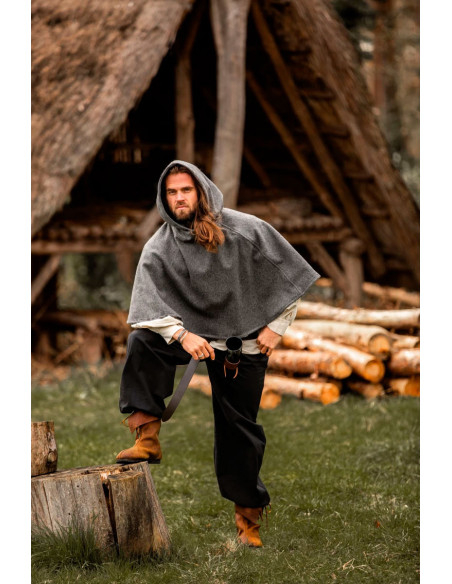 Medieval wool Gugel model Paul, gray Medieval wool Gugel model Paul, gray