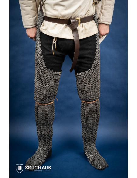 Medieval legs chain mail riveted...