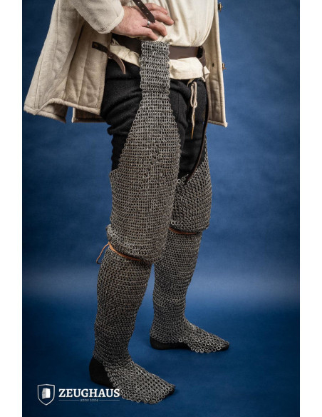 Medieval legs chain mail riveted...