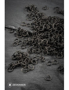 Flat chain mail rings burnished steel (10 mm.)