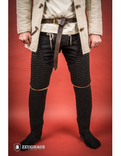 Medieval legs chain mail burnished steel (10 mm.)