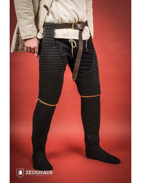 Medieval legs chain mail burnished...
